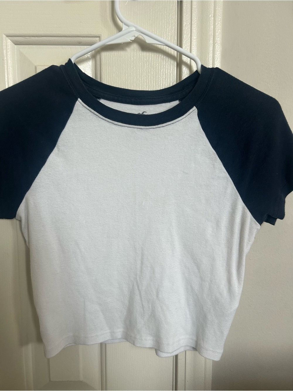 Hollister White Tee with Navy Trim